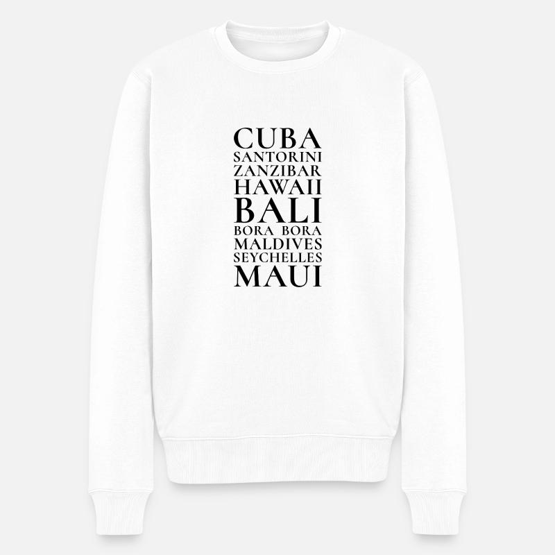 Inselträume Typografie - Männer Premium Bio Pullover - Weiß