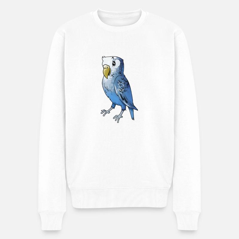 wellensittich budgie budgerigar birds voegel - Pull Premium bio Homme - blanc