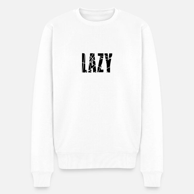Lazy - Männer Premium Bio Pullover - Weiß