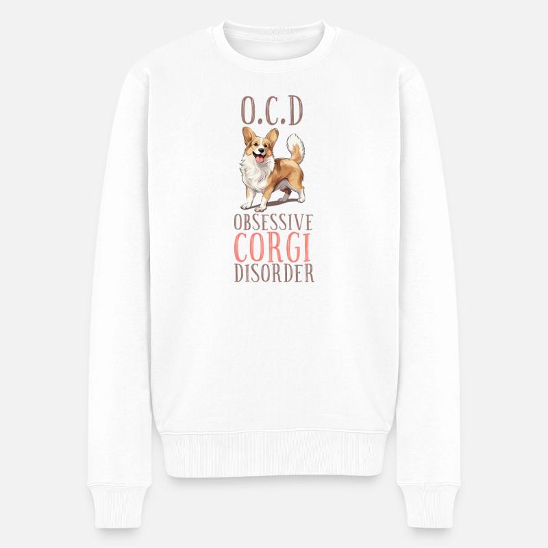 Obsessive Corgi-Störung - Männer Premium Bio Pullover - Weiß