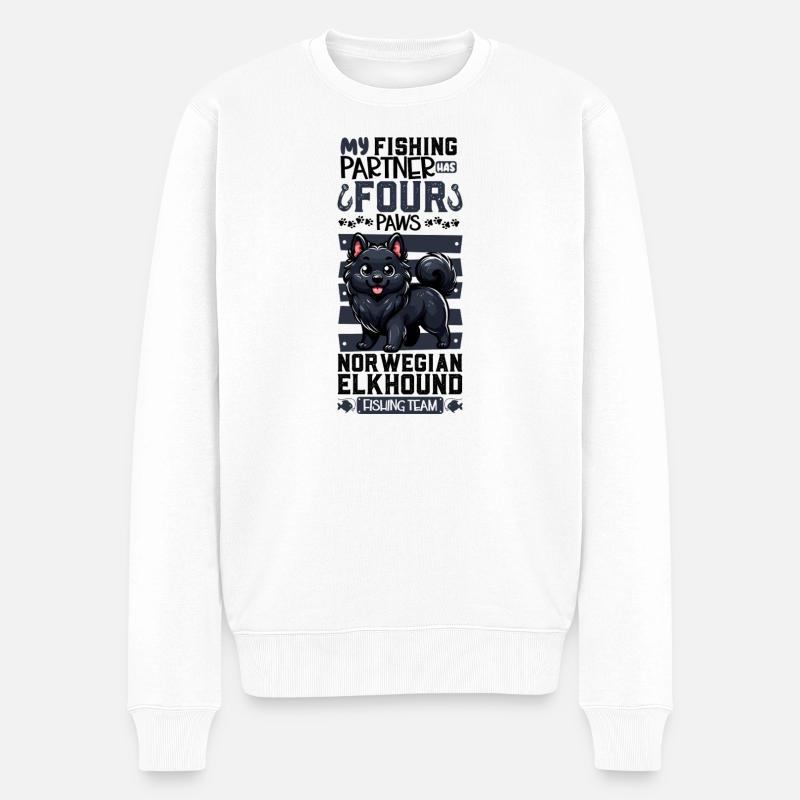 Pêche et terriers noirs russes - Pull Premium bio Homme - blanc