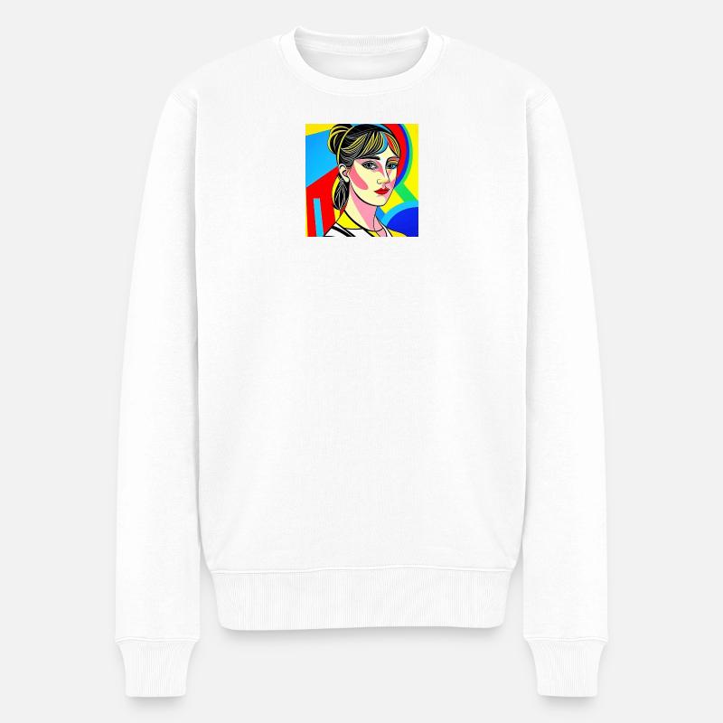 Portrait Pop Coloré - Pull Premium bio Homme - blanc
