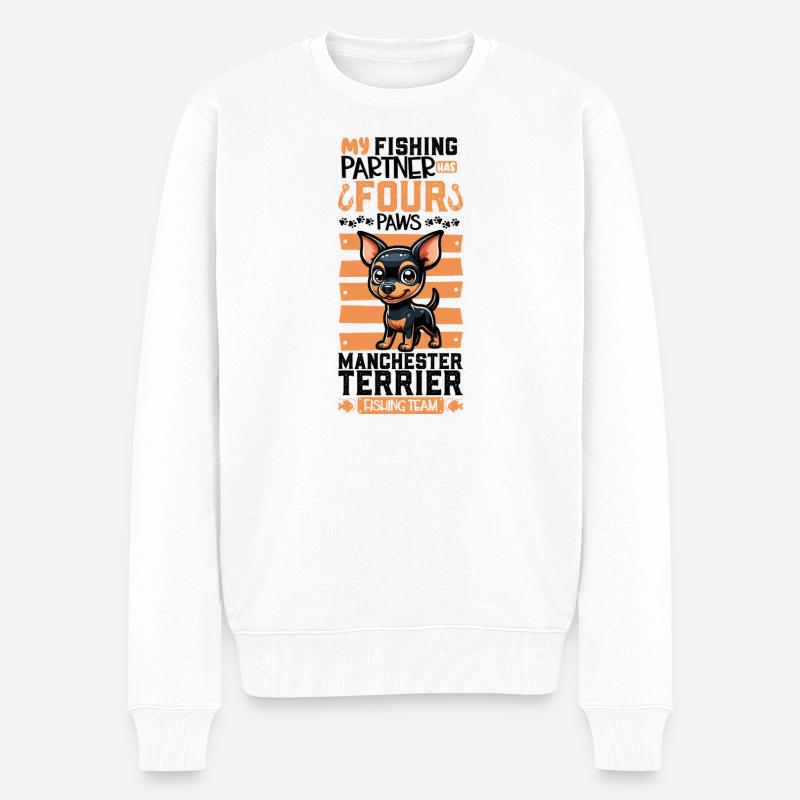 Pêche et Manchester Terrier - Pull Premium bio Homme - blanc