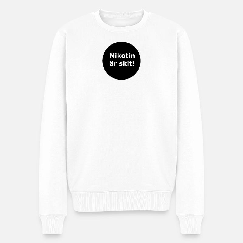 Nikotin ist Mist (Schwarzer Kreis) - Männer Premium Bio Pullover - Weiß