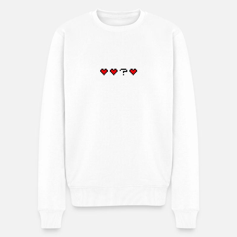 Trois cœurs un point d’interrogation - Pull Premium bio Homme - blanc
