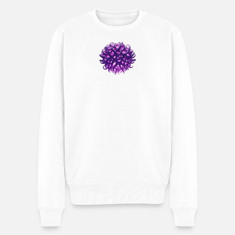 boule de tentacule violette - Pull Premium bio Homme - blanc