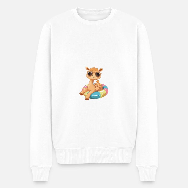 Kamel Comic Cool - Männer Premium Bio Pullover - Weiß