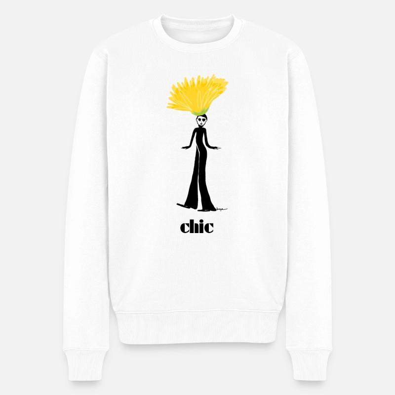 Chic - Männer Premium Bio Pullover - Weiß