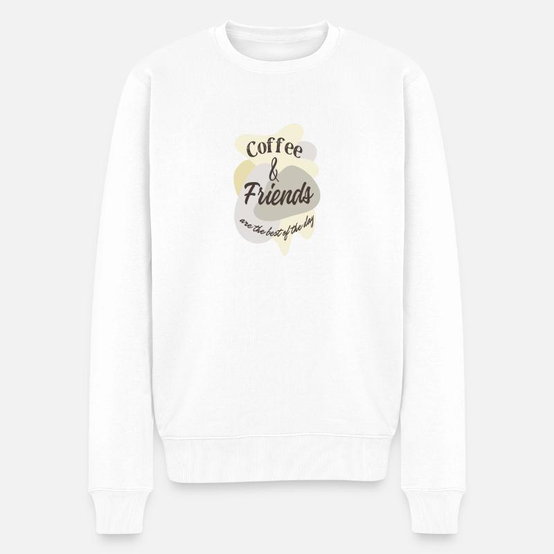 Café et amis - Pull Premium bio Homme - blanc