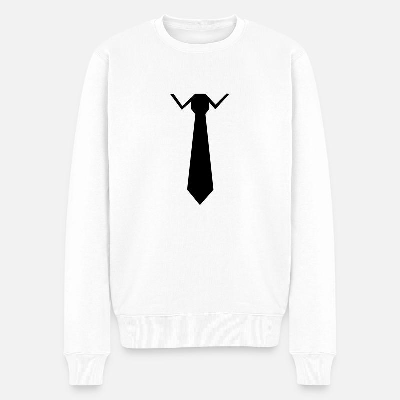 Krawatte - Männer Premium Bio Pullover - Weiß