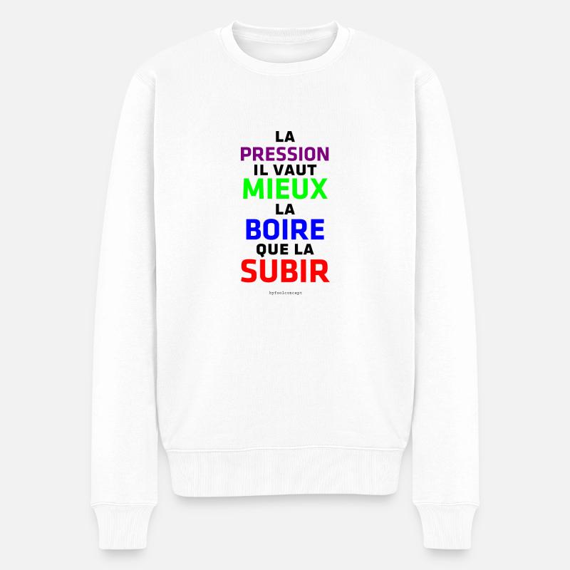 pression - Pull Premium bio Homme - blanc
