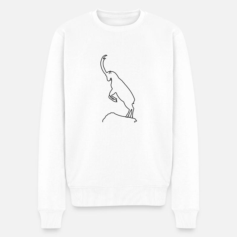 Steinbock - Männer Premium Bio Pullover - Weiß