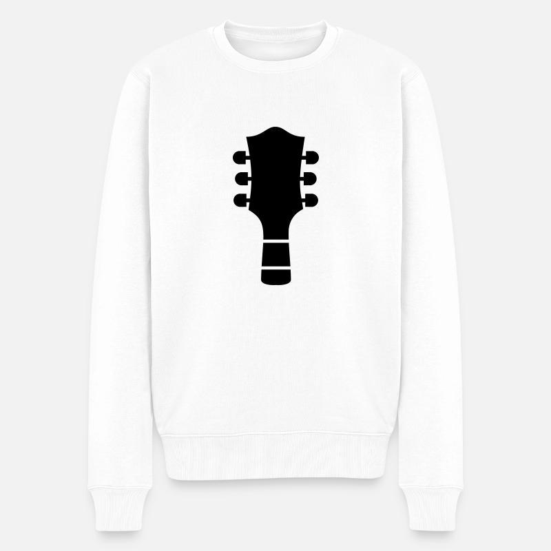 Gitarre - Männer Premium Bio Pullover - Weiß