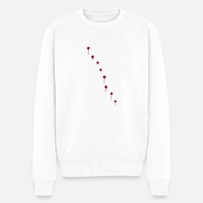 Einschussloecher - Männer Premium Bio Pullover - Weiß