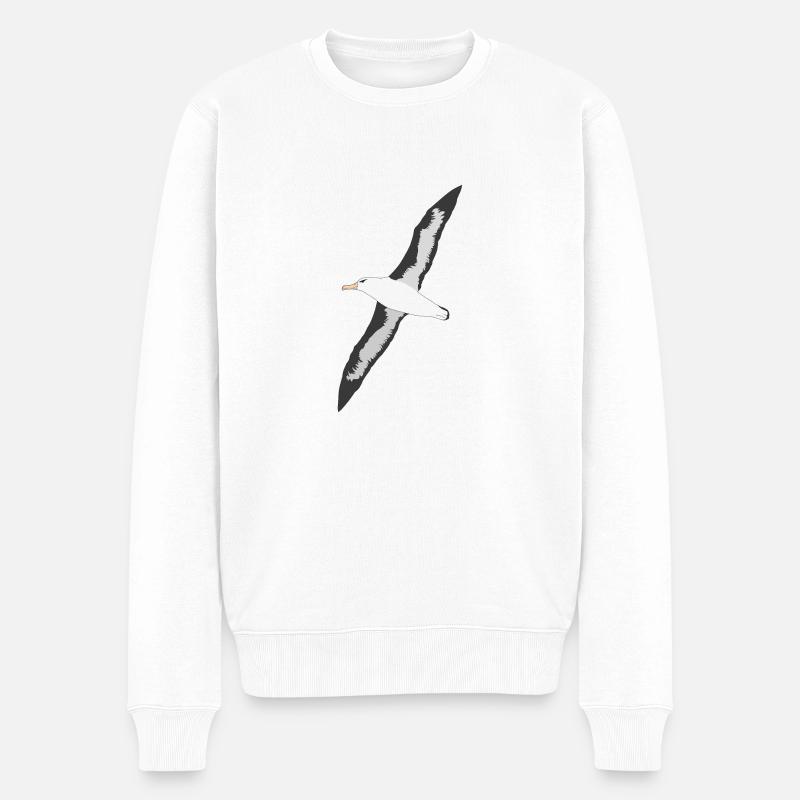 Schwarze Augenbrauen Albatrosse - Männer Premium Bio Pullover - Weiß
