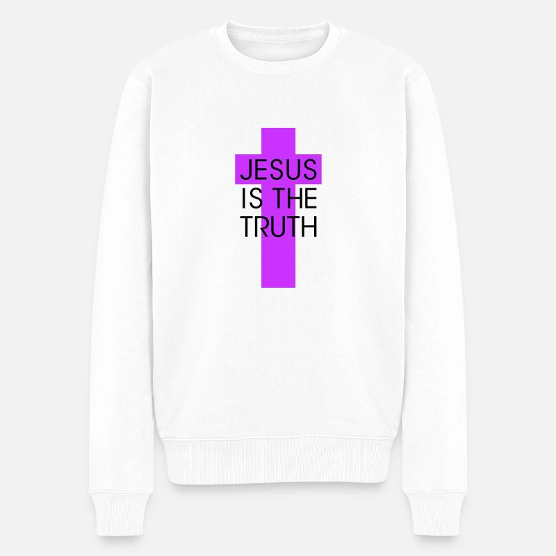 jesus is the truth - Männer Premium Bio Pullover - Weiß