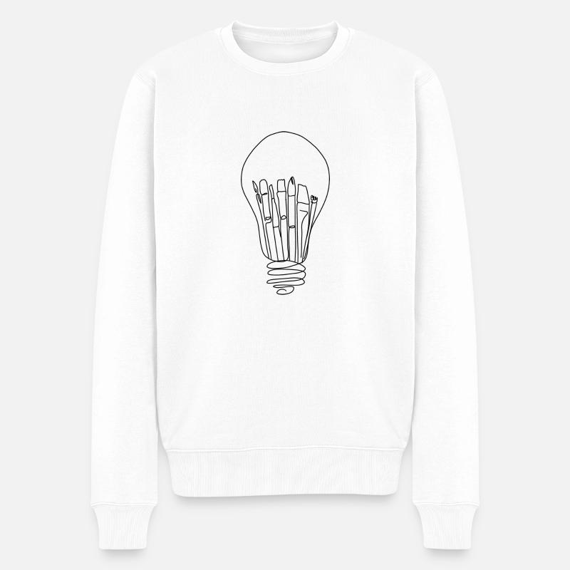 kreative Glühbirne - Männer Premium Bio Pullover - Weiß