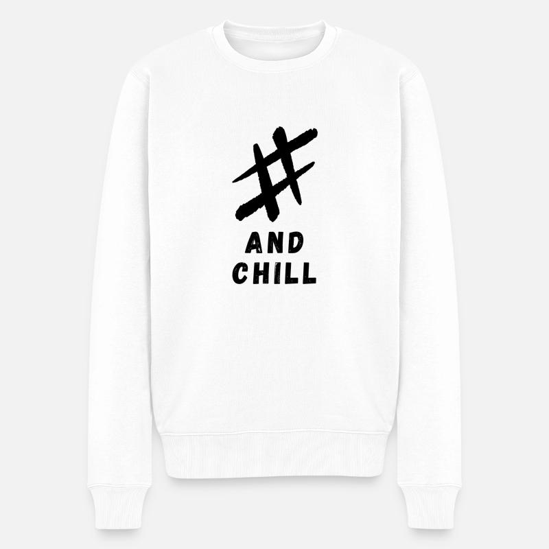 # and chill - Männer Premium Bio Pullover - Weiß