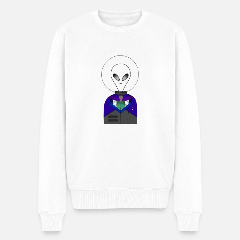 Galactic Explorer Alien - Männer Premium Bio Pullover - Weiß