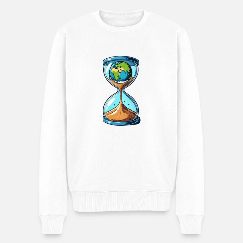 sanduhr welt - Männer Premium Bio Pullover - Weiß