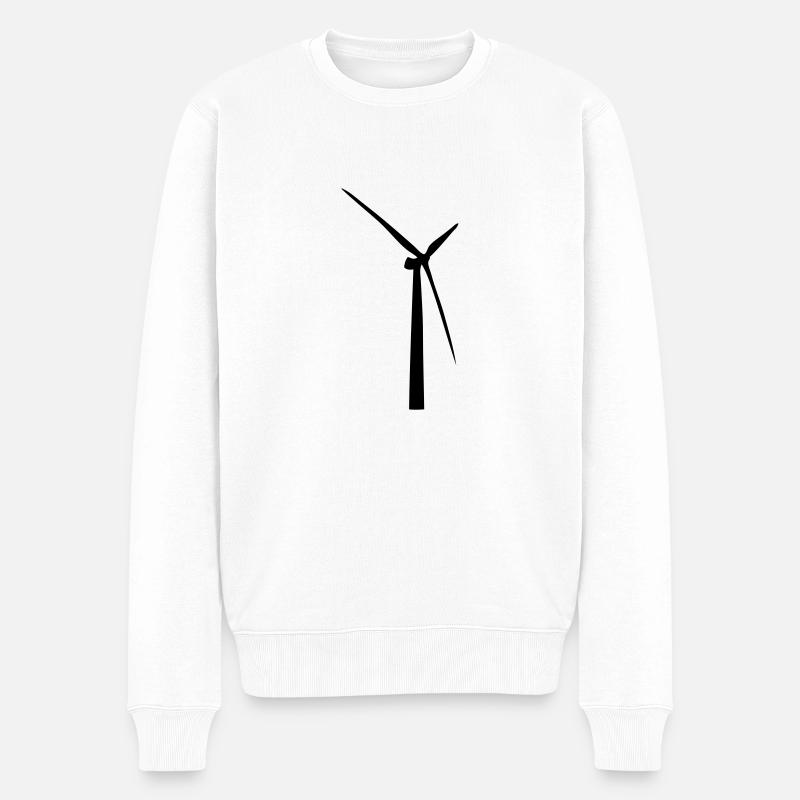 Windrad - Männer Premium Bio Pullover - Weiß