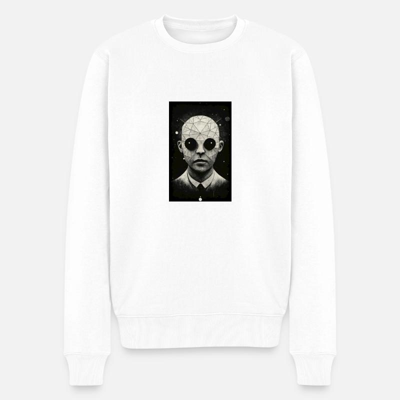 Außerirdischer Kopf - Männer Premium Bio Pullover - Weiß