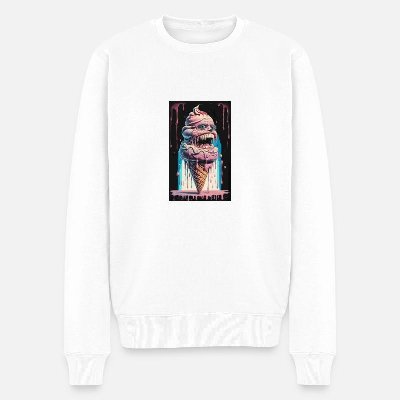 ice cream glace scream - Pull Premium bio Homme - blanc