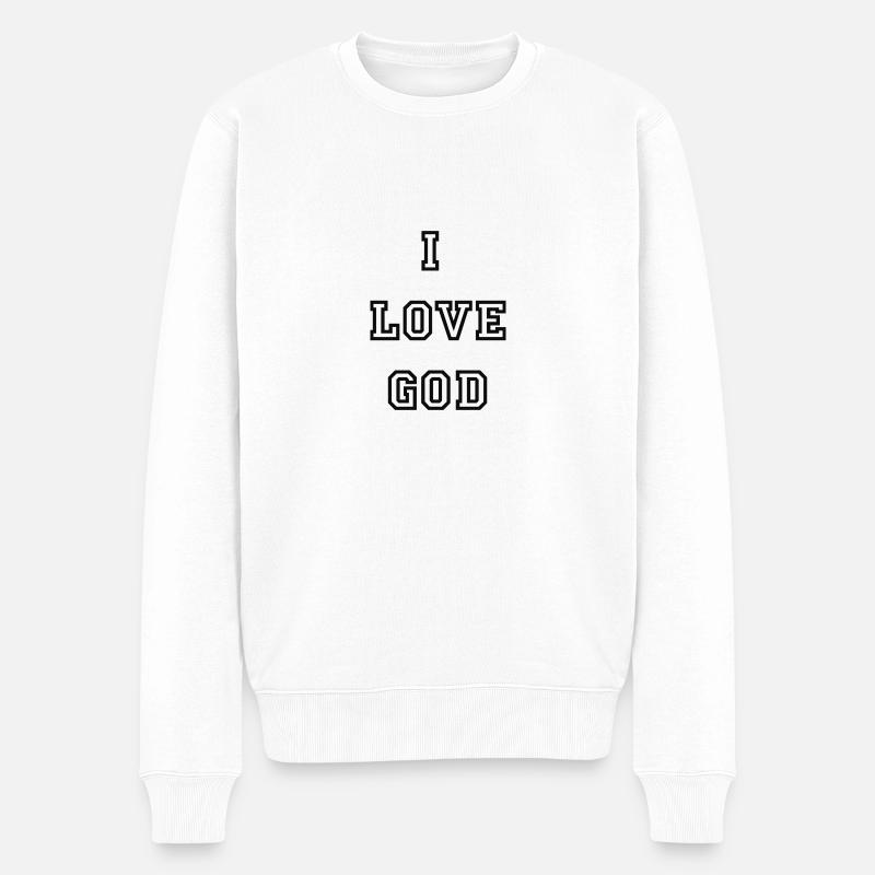 ilovegod - Männer Premium Bio Pullover - Weiß