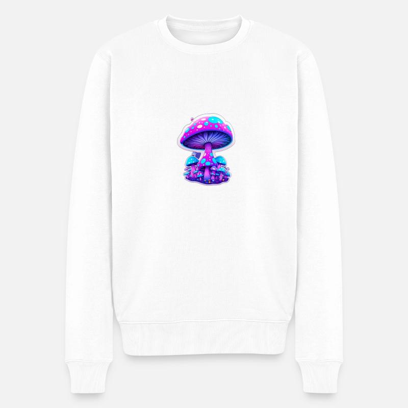 magic mushroom magenta - Männer Premium Bio Pullover - Weiß