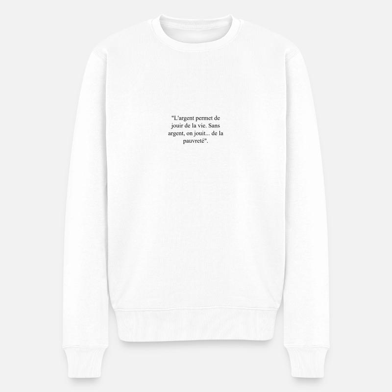 ₿TeeSee - Pull Premium bio Homme - blanc