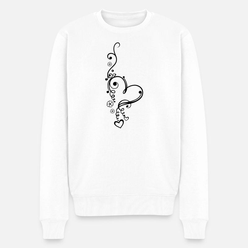 Saint Valentin. Amour amour, - Pull Premium bio Homme - blanc