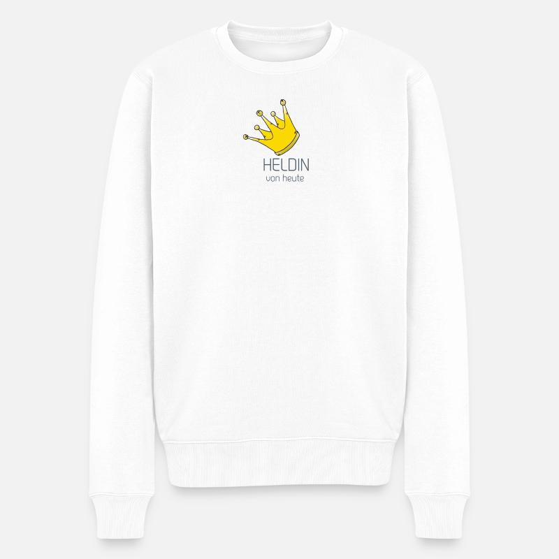 Heldin - Männer Premium Bio Pullover - Weiß