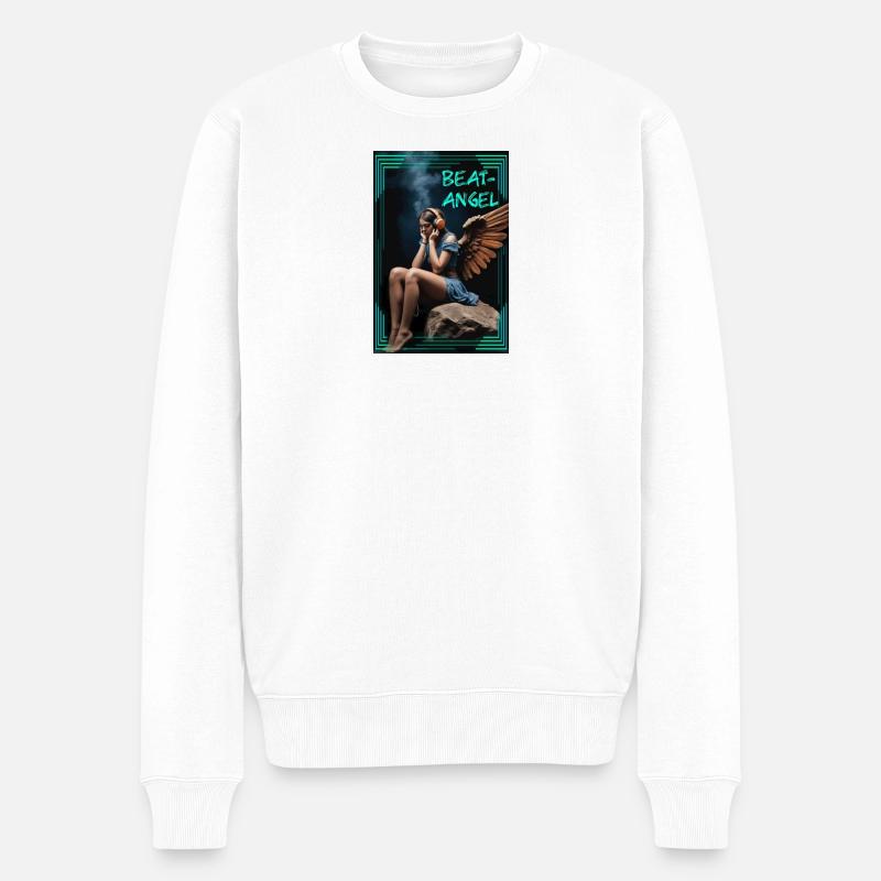 Beat-Angel - Männer Premium Bio Pullover - Weiß