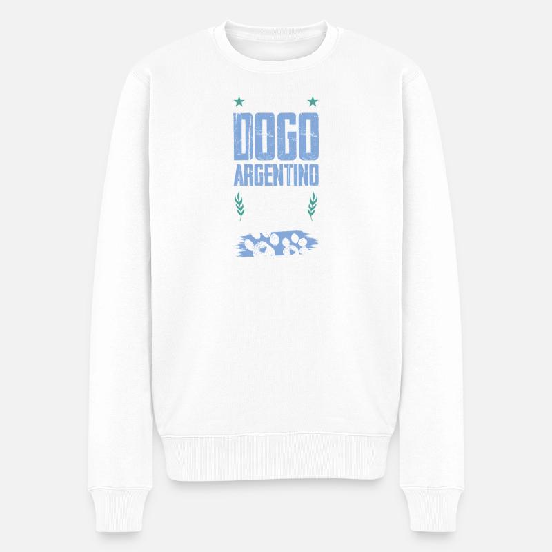 dogo argentino hunde papa - Männer Premium Bio Pullover - Weiß