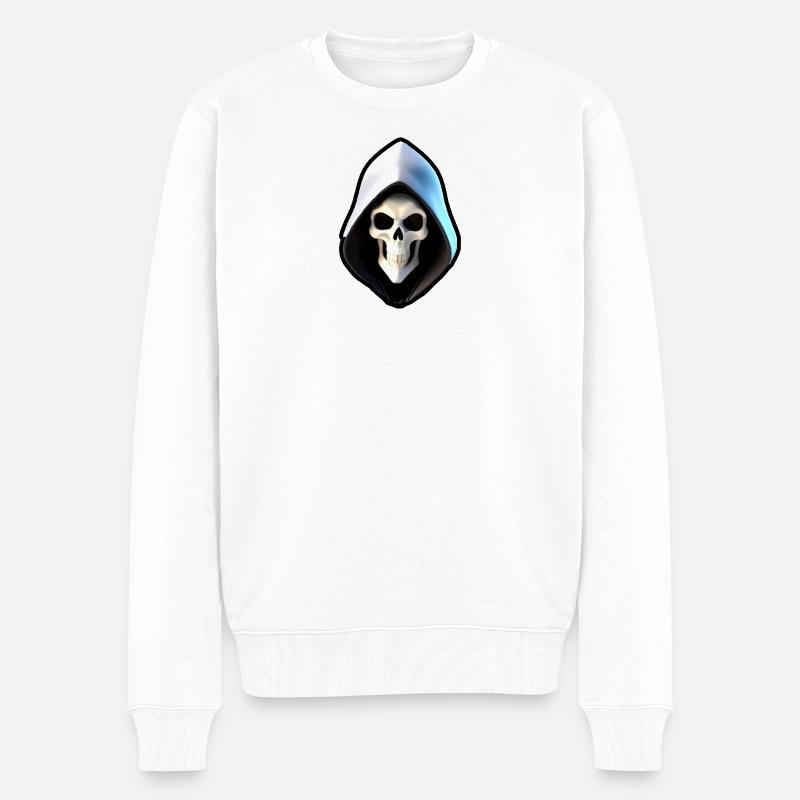 Crâne en robe à capuche - Pull Premium bio Homme - blanc