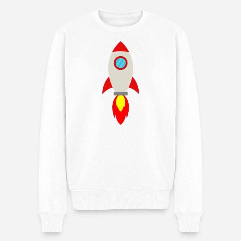 Raketenraum - Männer Premium Bio Pullover - Weiß