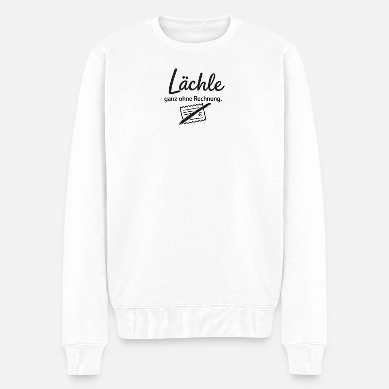 Lächle ganz ohne Rechnung es kostet nichts - Männer Premium Bio Pullover - Weiß