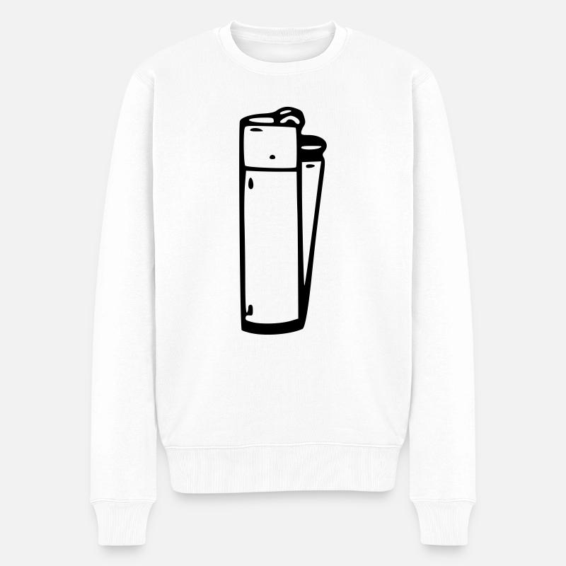 feuerzeug - Männer Premium Bio Pullover - Weiß