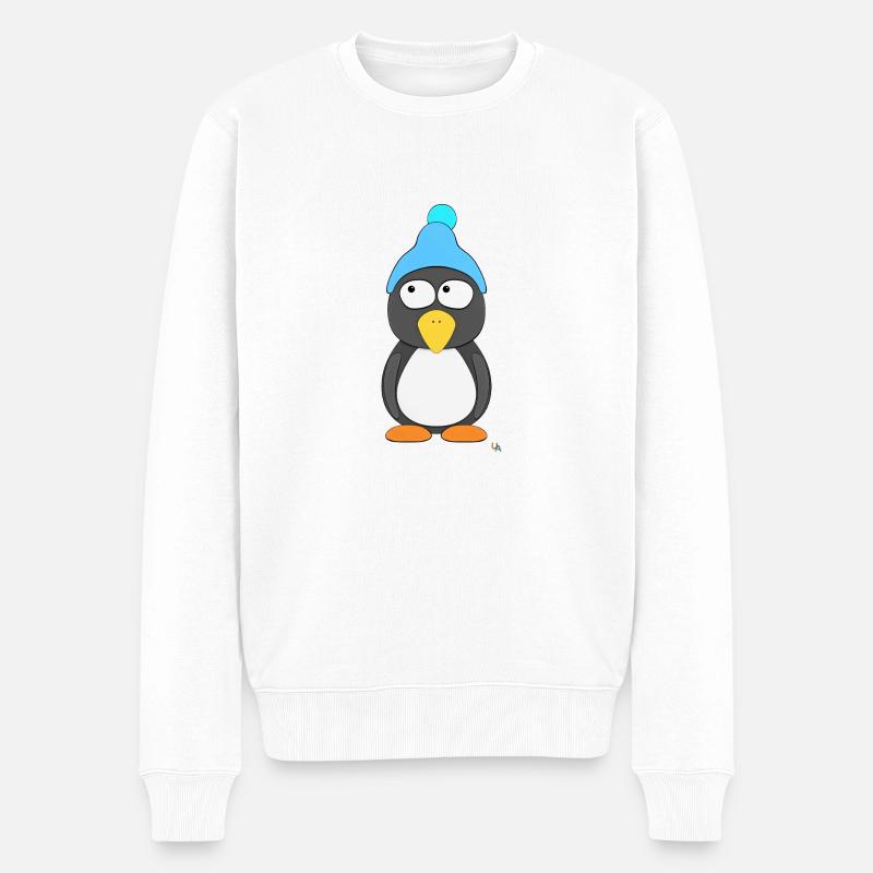 Pinguin - Männer Premium Bio Pullover - Weiß