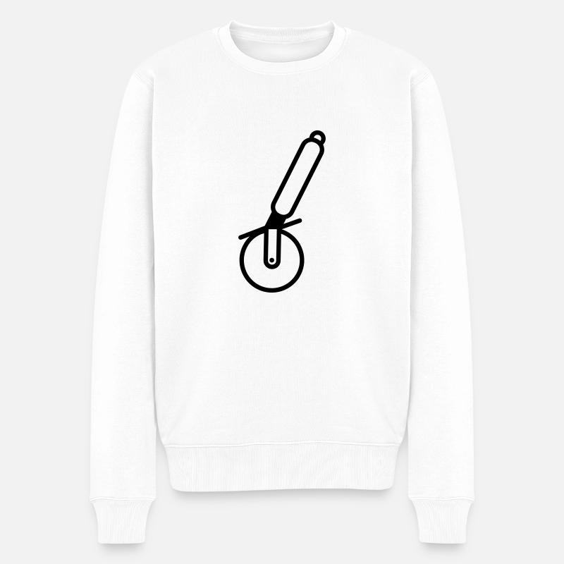 Pizzaschneider - Männer Premium Bio Pullover - Weiß
