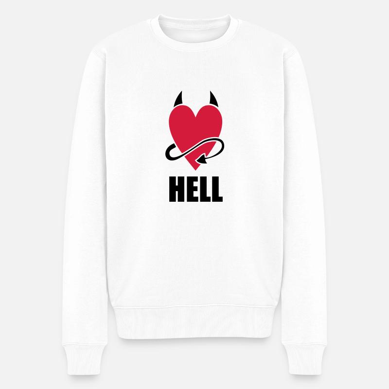 Heart Hell - Männer Premium Bio Pullover - Weiß