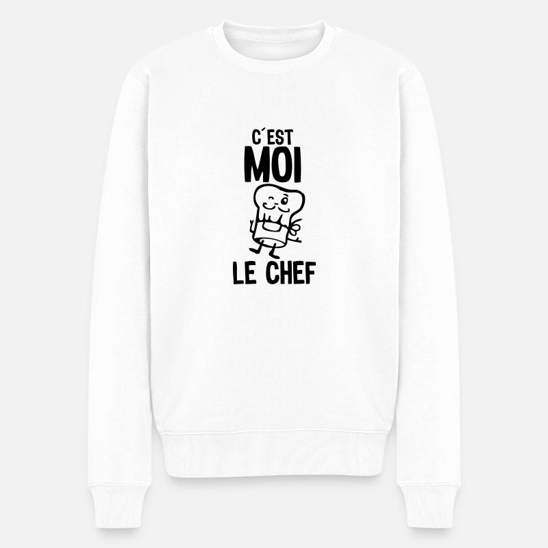 das ist mir Hauben-Koch cooked - Männer Premium Bio Pullover - Weiß