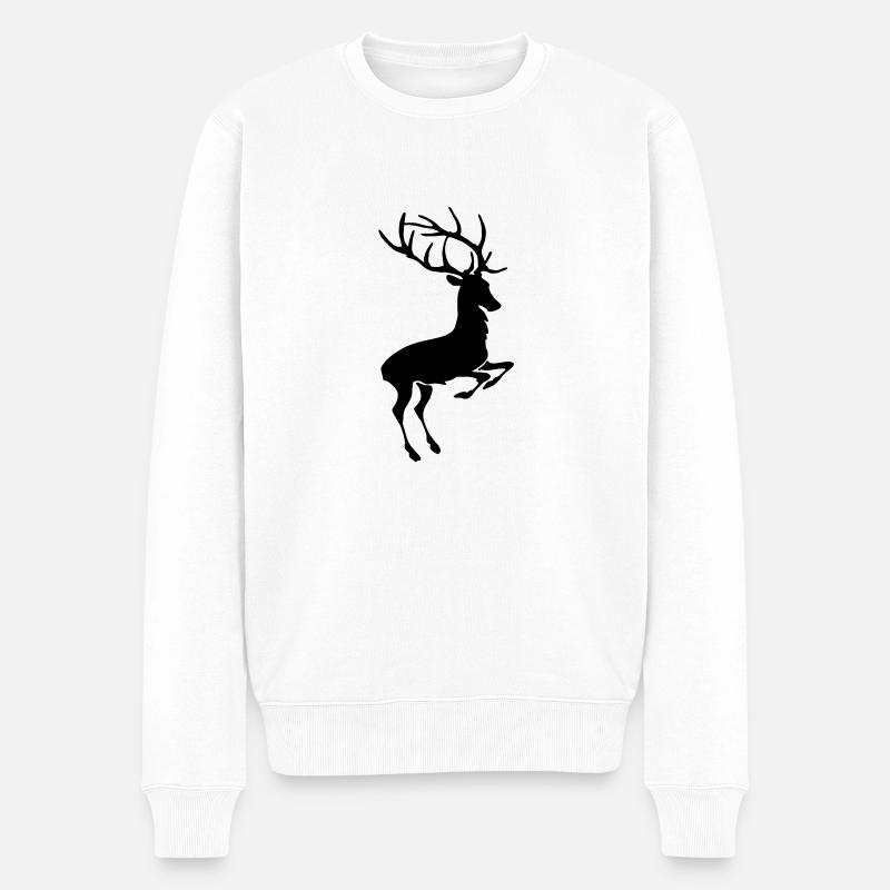 Cerf - Pull Premium bio Homme - blanc