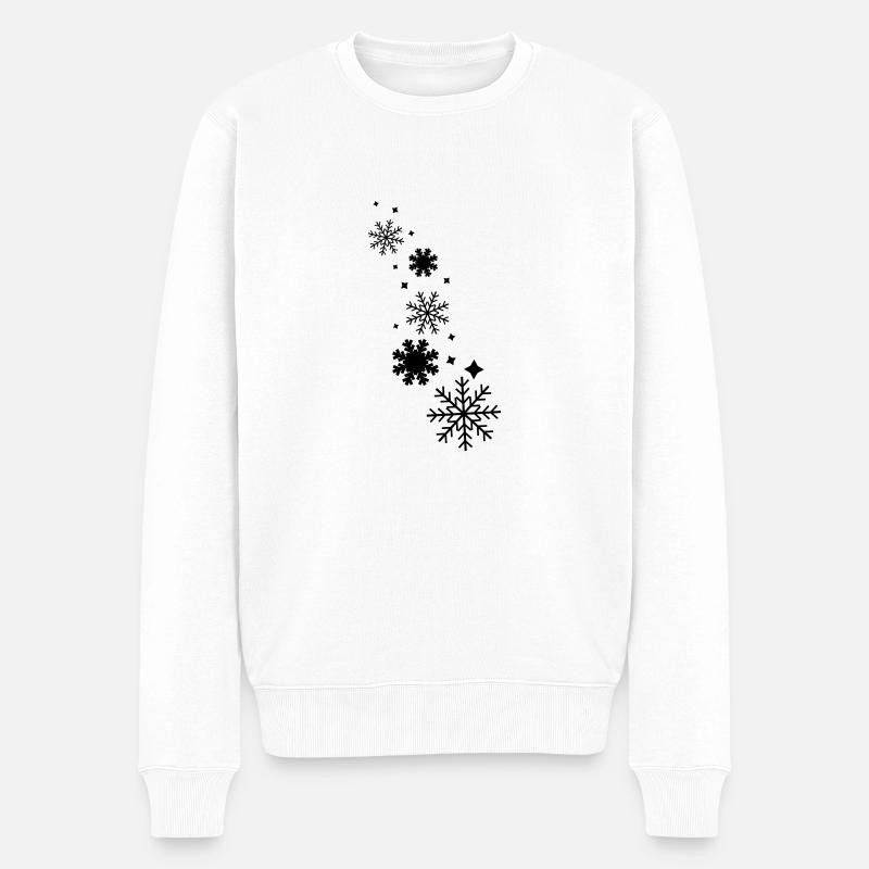 snowflakes_winter_ji1 - Männer Premium Bio Pullover - Weiß