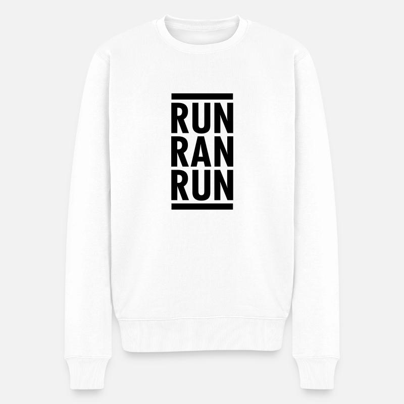 Run Ran Run - Pull Premium bio Homme - blanc