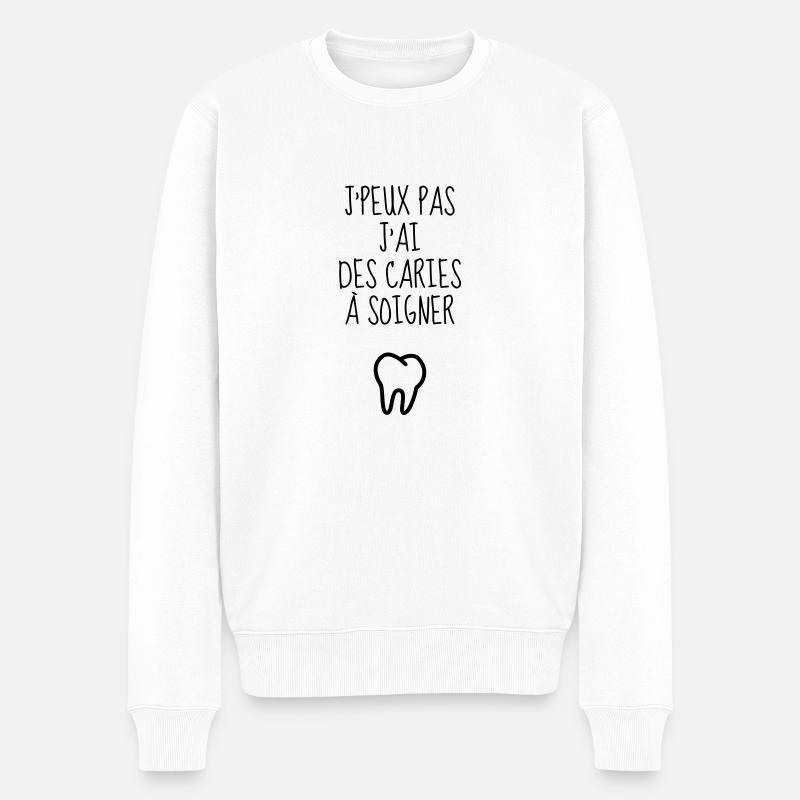 dentiste / dent / médecin / médecine - Pull Premium bio Homme - blanc