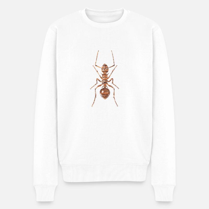 Ameise - Männer Premium Bio Pullover - Weiß