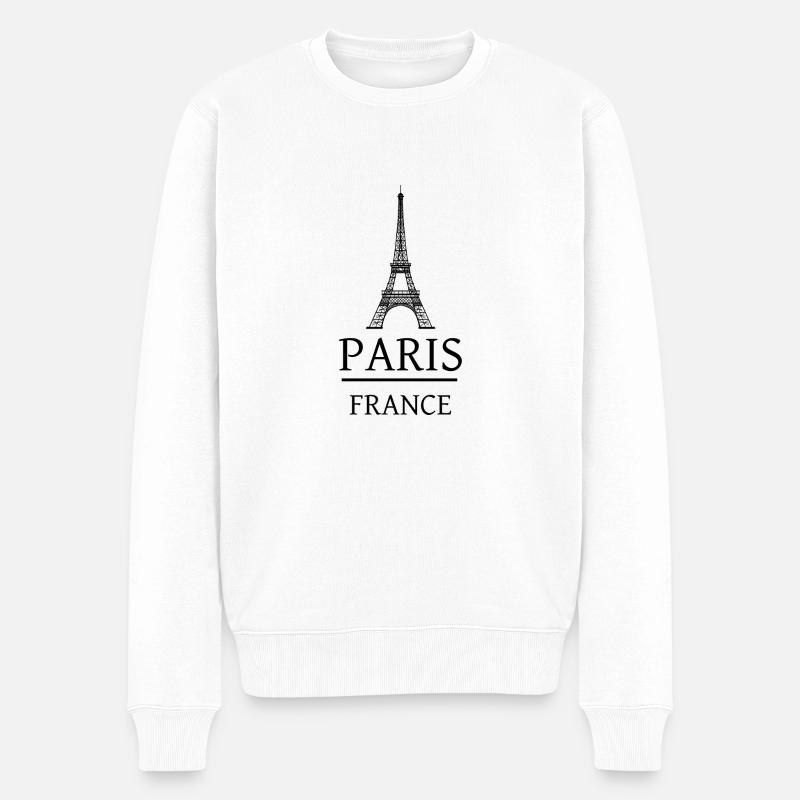 Paris Frankreich - Männer Premium Bio Pullover - Weiß