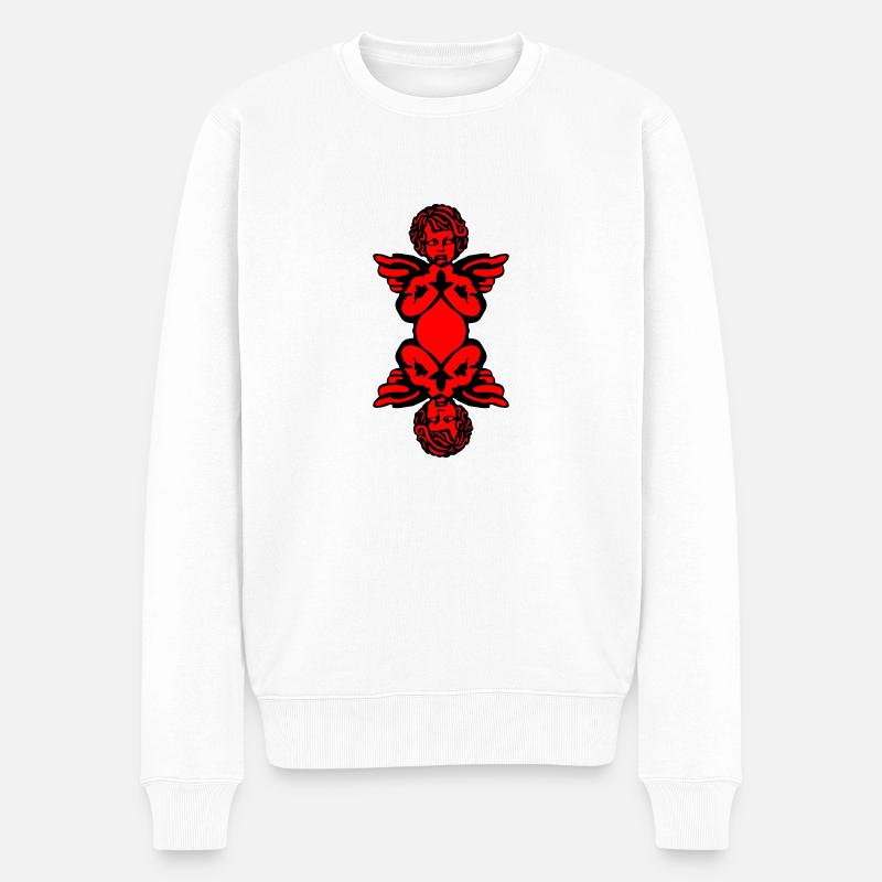 Engel - Männer Premium Bio Pullover - Weiß