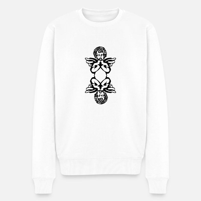 Engel - Männer Premium Bio Pullover - Weiß